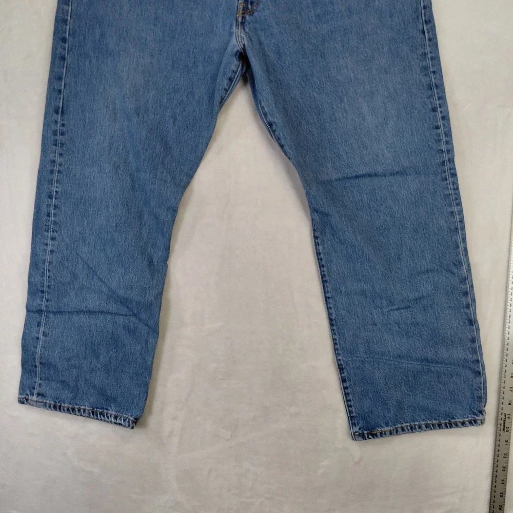 Levis 501 Original Fit Jeans Mens 42x30 Blue Button Fly Vintage Denim Pants